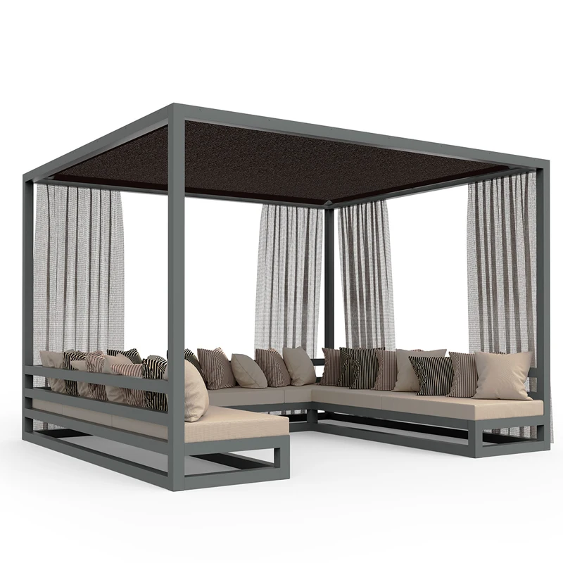 Outdoor table and chairs villa personalized swimming pool large with awning sofa outdoor vacation pavilion open-air lying vine b