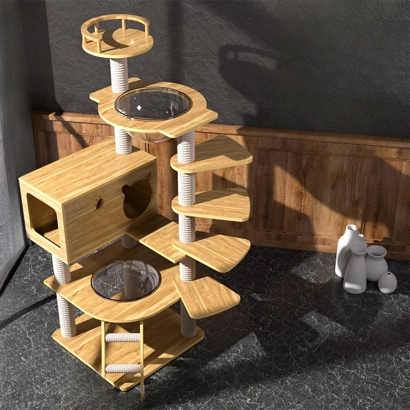 

Tree Tower Cat Scrapers Toys Claw Sharpener Nest Wood Shelf Cute Cat Scrapers Climbing Rascadores De Gato Cat Supplies MR50CS