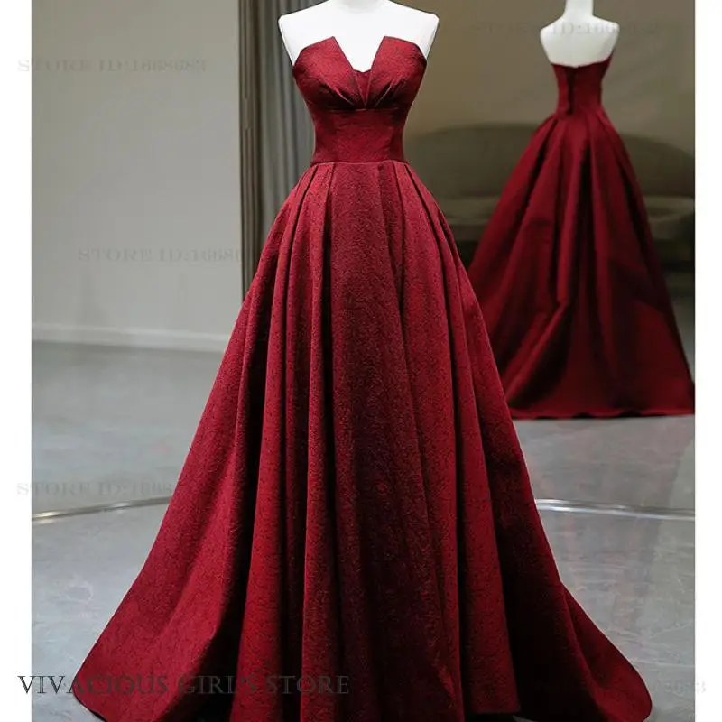 Vestido de festa de noite de cetim francês vestido de festa de casamento de noiva chinesa torrada roupas sexy sem alças traje de desempenho de coro