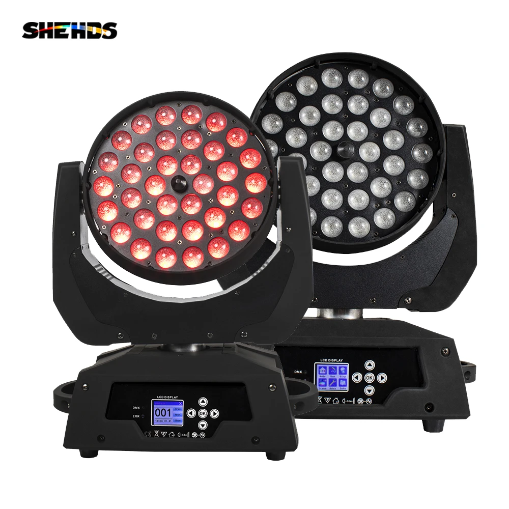 shehds led wash zoom moving head light dimmer de ajuste linear festa bar casamento concerto 36x18w pcs 02