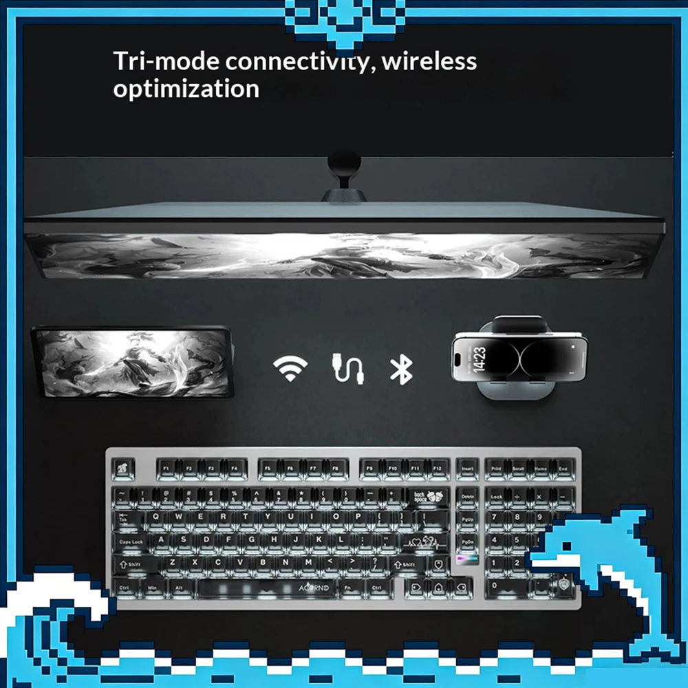 WEIKAV MAX102 Tri-Mode Aluminum Mechanical Keyboard 10000mAh Battery Hot-Swappable RGB For Gifts
