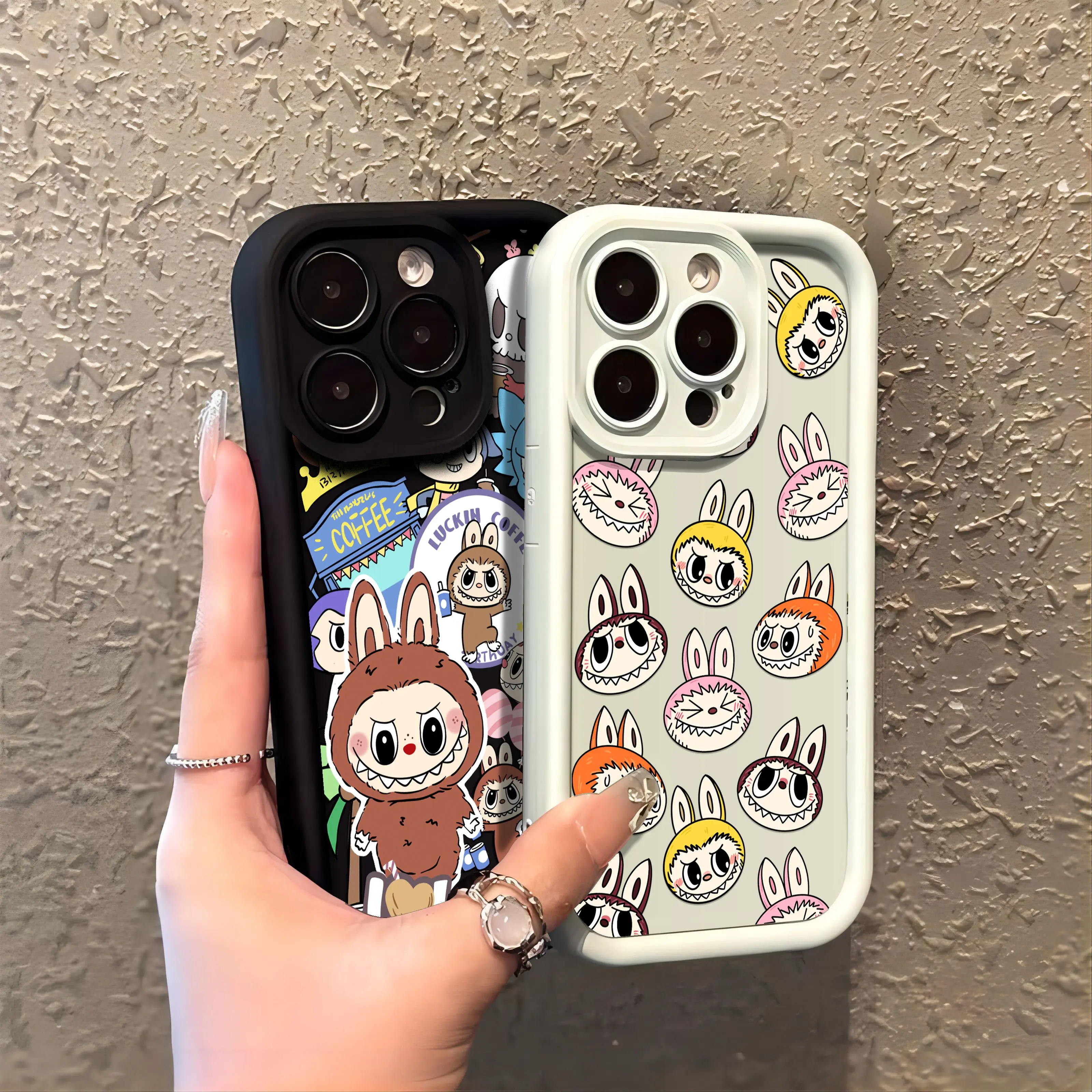 Kawaii labubu dos desenhos animados nova capa de telefone quente para oppo a5 a7 a16 a17 a38 a53 a54 a55 a58 a72 a74 a76 a78 a94 a98 4g 5g y2k capa