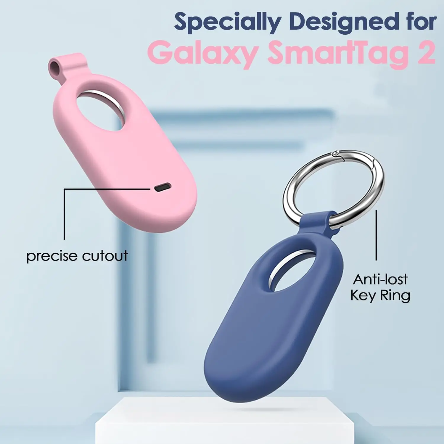 2023 New for Samsung Galaxy SmartTag2 Protective Silicone Case for Galaxy Smart Tag 2 with Key Ring for Keys Wallet Luggage Pets