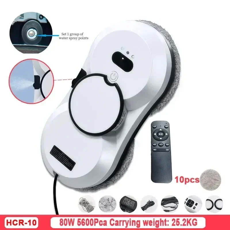 Automatic High-Rise Window Cleaning Robot, Dual-Sided Spray & Brushless Motor for Skyscraper/Home/Office Glass Maintenance