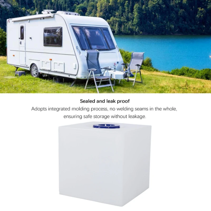 8 Gallon RV Water Holding Tank 12.8 X 12.4 X 12.0 In Food Grade LLDPE Fresh Water Storage Tank for Trailer Camper Boat Yacht