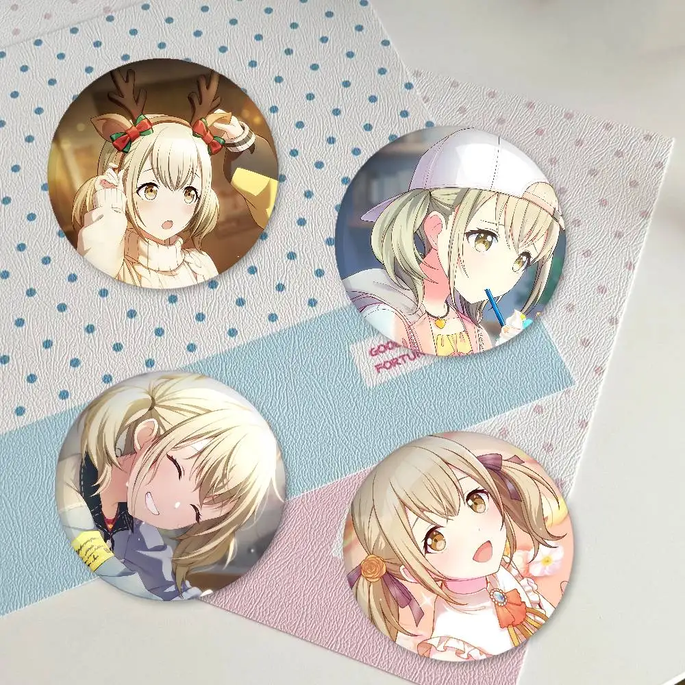 Azusawa Kohane Premium Tinplate Round Lapel Pins: Cute Badge Brooches For Shoulder Bag Accessories, Souvenir Gifts
