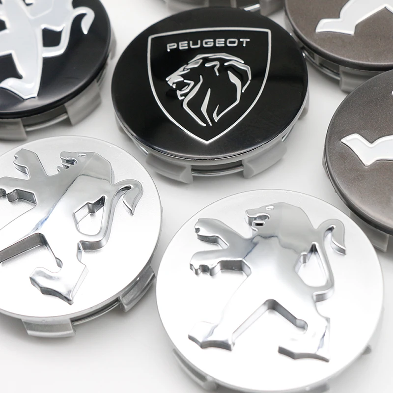 60mm 4 PCS Car Wheel Center Caps badge hubcap sticker  For Peugeot 206 307 308 3008 207 208 SW 407 508 2008 5008 107 106 205