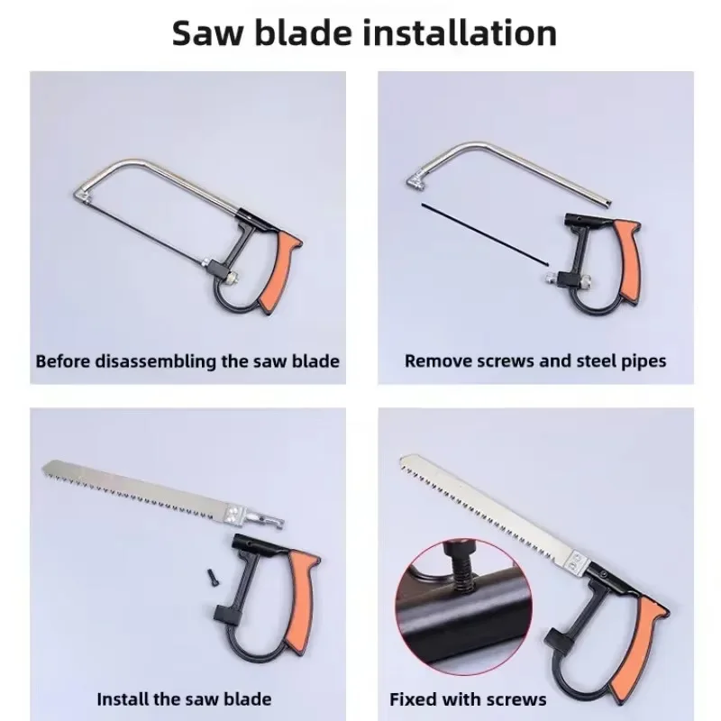 مجموعة منشارا، منشار فولاذي مقاس 12 بوصة مع شفرات منشار قابلة للاستبدال وميتري معدني، 3 قطع مناشير يدوية (إطار منشار صغير، منشار صغير) للخشب