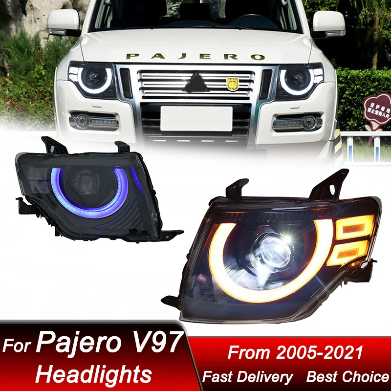 

Car Headlights For Mitsubishi Pajero V97 V93 2005-2021 Defender style led Upgrade High Configure Projector Lens Accessories Kit