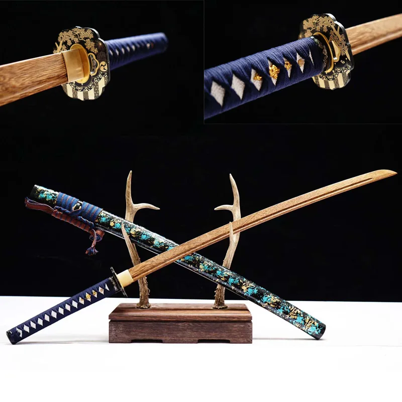 

Japan's Iaido Uchigatana Katana Sword Wooden Knife Sheathed Kendo Martial Arts Training Practice Props Performance Knife Cut