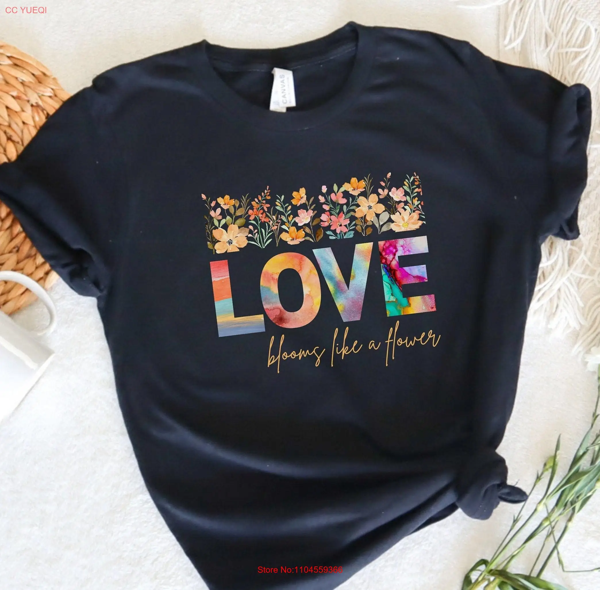 El amor florece como una flor, mi camiseta gf Día de San Valentín para el mejor amigo Cuidado personal T usted mismo mangas largas o cortas