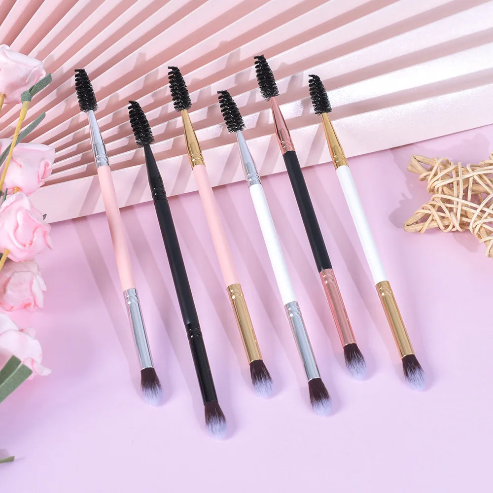 5Pcs No Logo Wholesale Dual Heads Eyebrow Brush Eye Lash Mascara Brush Double End Makeup Eyeshadow Brush Private Label