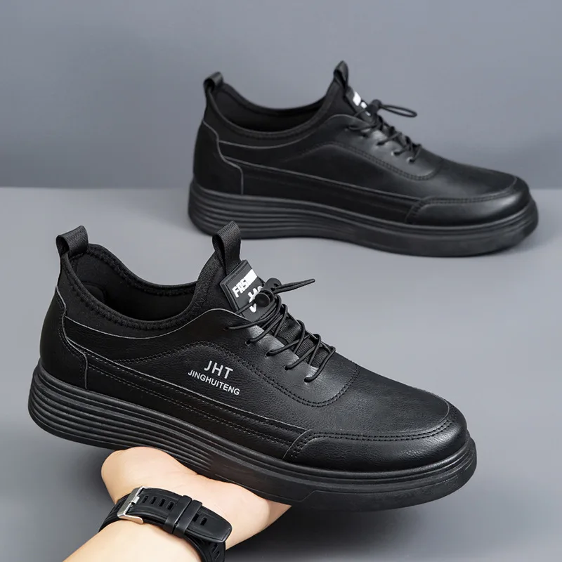 

Men Round Head Leather Shoes Business Dress Shoes Handmade Casual Shoes Lace-up Footwear Men Platform Moccasins Slip-on Loafers