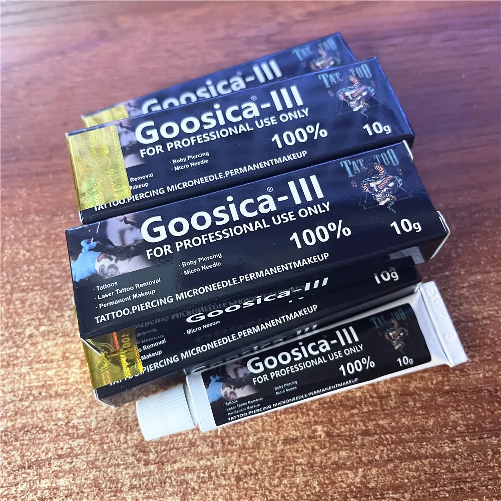 

100% Goosica III Before Tattoo Cream for Permanent Makeup Microblading Piercing Eyebrow Lips 10g