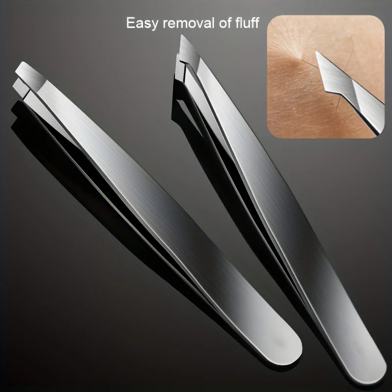 4Pcs Professional Stainless Steel Precision Tweezers - Expertly Crafted for Flawless Eyebrow Shaping, Facial Hair Removal