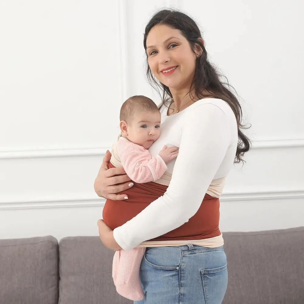 Lightweight Unisex Wrap Carrier Elasticity Breathable Carrier Slings Hand Free Infant Carrier Slings for Newborn Up To 15KG