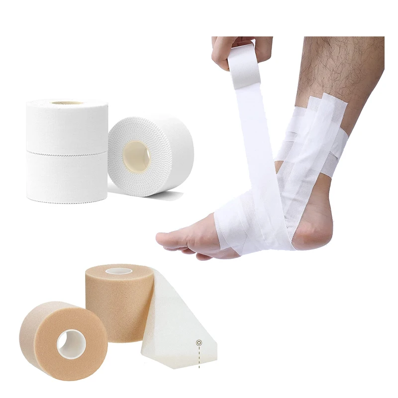 1 rouleau de bande de kinésiologie auto-adhésive blanche, Bandages de sport élastiques respectueux de la peau pour la boxe, le Football et les accessoires de basket-ball