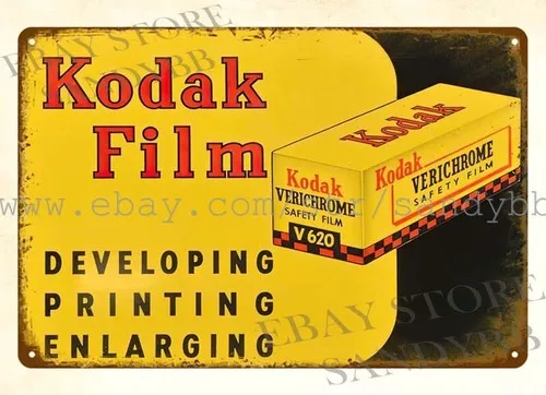 Film developing printing enlarging metal tin sign wall designs living room
