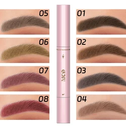 2 in1 Professional Waterproof Eyebrow Pencil Set, Long-Lasting Korean Makeup Kit with Brush - Includes Black, Dark Brown, Grey
