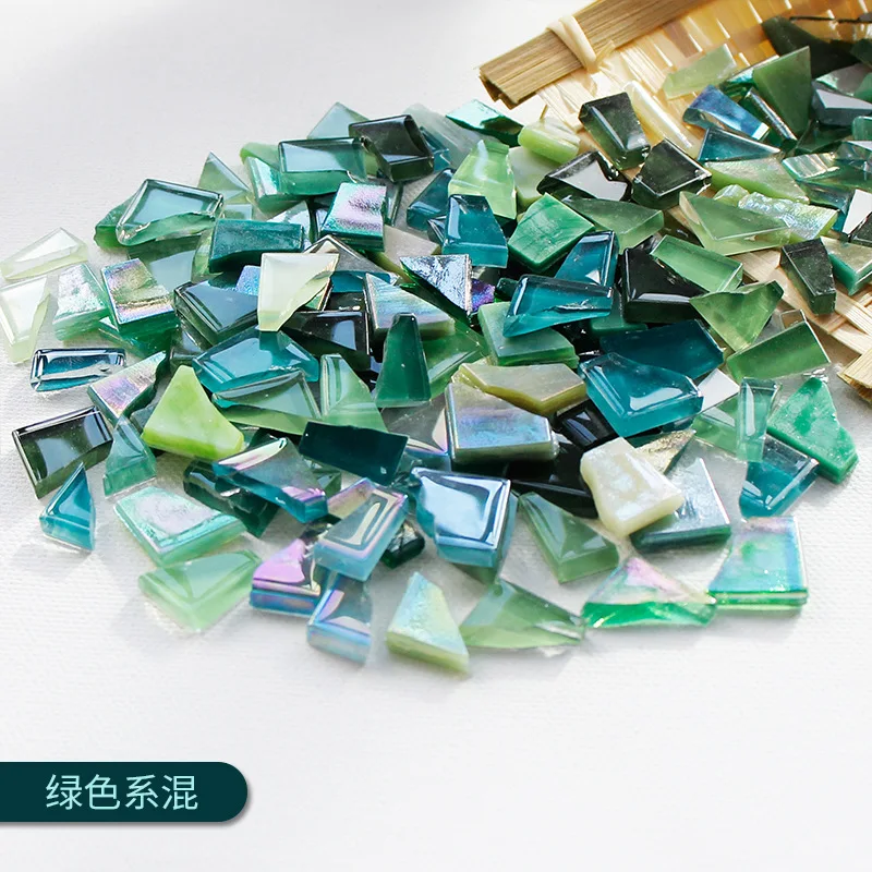 100g Clear Glass Mosaic Tiles Multi Color Mosaic Piece DIY Mosaic Making Stones for Craft Hobby Arts Home Wall Decoration arte