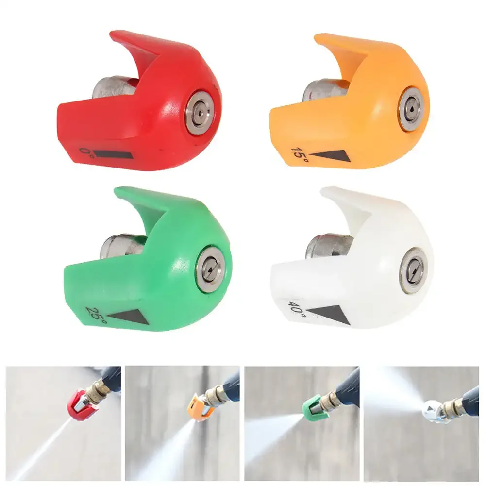 Car Stainless Steel Spray Gun Nozzle Five Color High-pressure Car Wash Water Gun Fan-shaped nozzle 0 ° 15 ° 25 ° 40 ° Nozzle