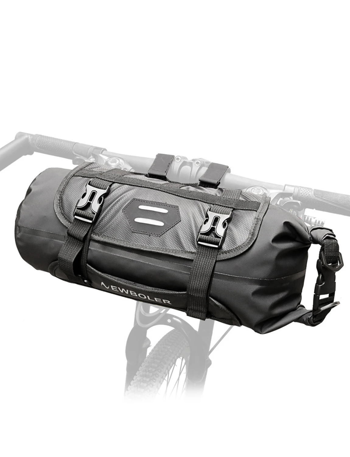 Bike Handlebar Bag Waterproof Adjustable Capacity Bicycle Front Tube Bag with Detachable Cycle Dry Pack 3-7L