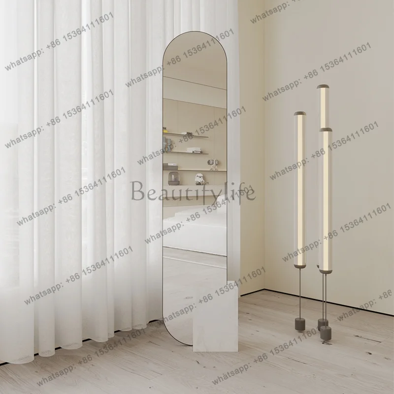 LD Bedroom Vanity Mirror Korean Style Aesthetic Decoration Funky Makeup Oval Mirror Living Room Floor Espelhos