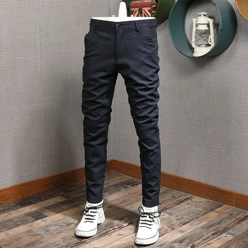 

Men's Black Suit Pants Autumn Business Formal Straight Slim Fit Trousers