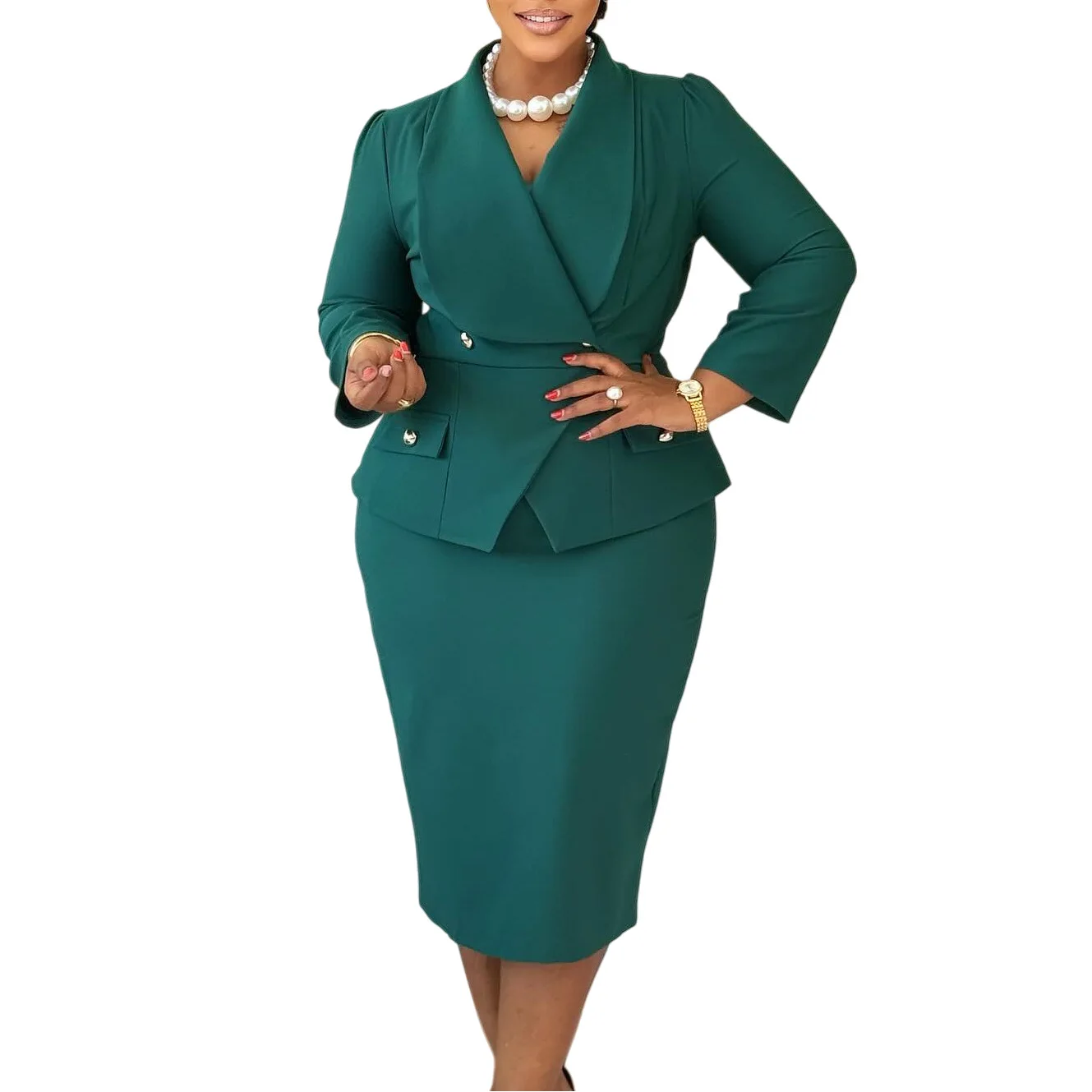 

Elegant Dashiki African Dresses for Women Autumn Spring 2026 African Long Sleeve V-neck Bodycon Midi Dress Ankara Dresses