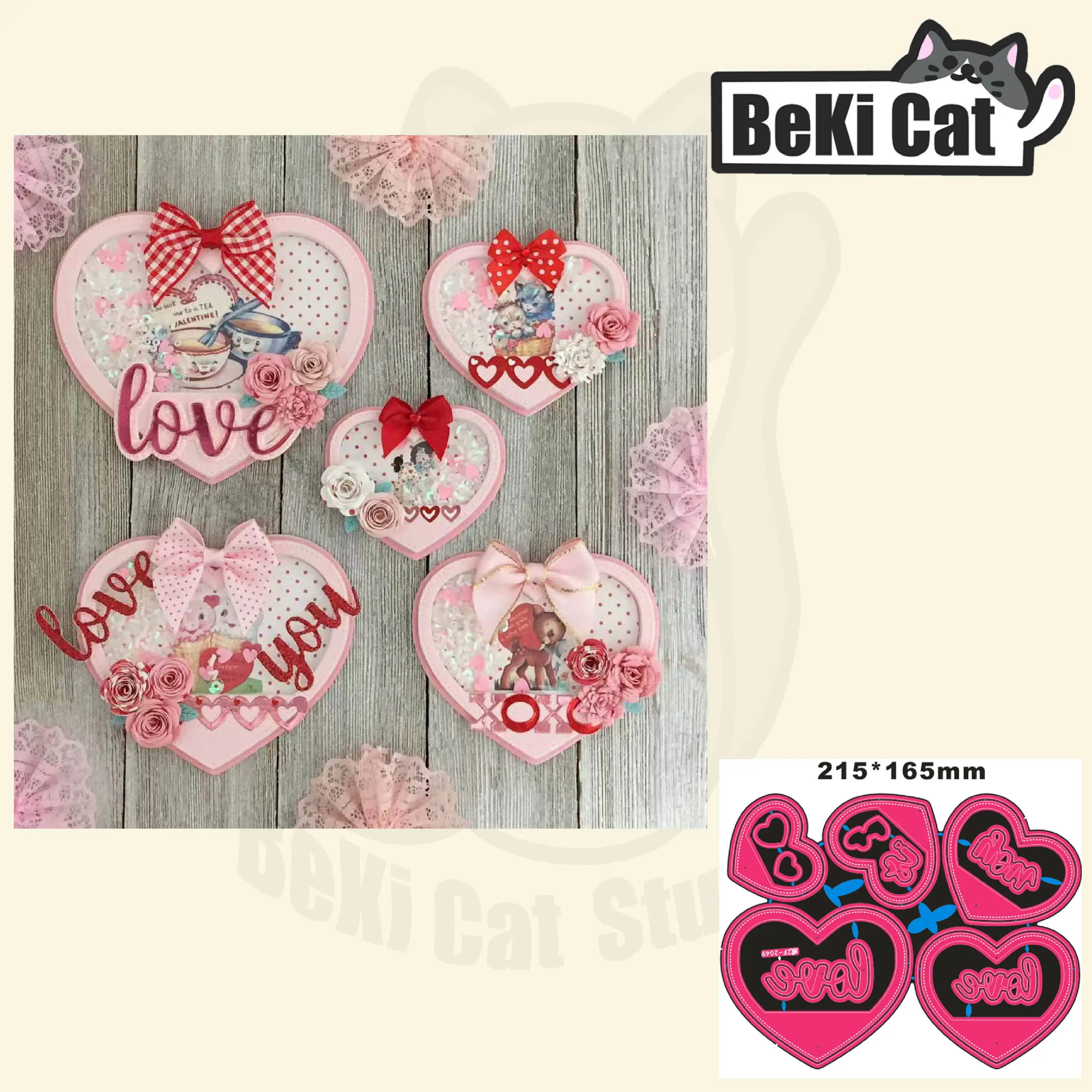 Heart Polaroide Shakers Cutting die set file  Original Stencils for DIY Scrapbooking photo album Decorative DIY Paper Cards