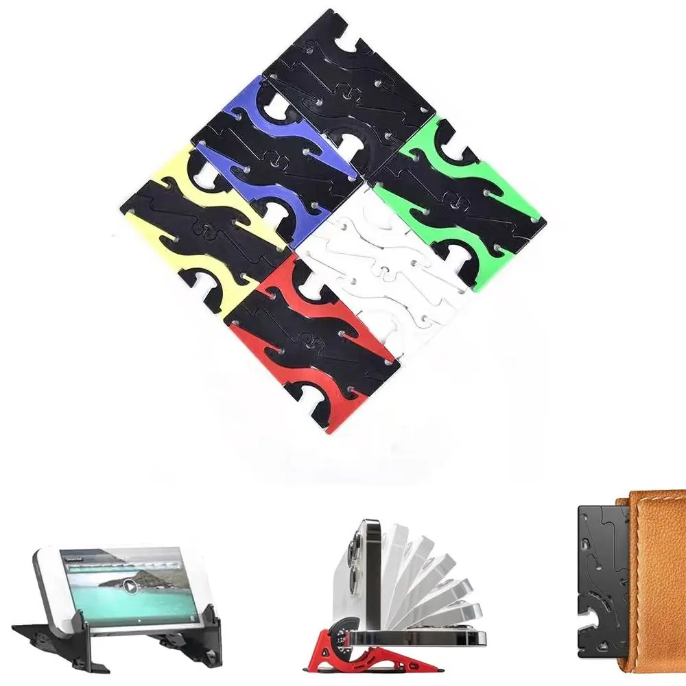 

Черный портативный держатель для карт и телефона, настольные аксессуары, Пластиковый Регулируемый держатель для сотового телефона, Съемный складной кошелек для карт