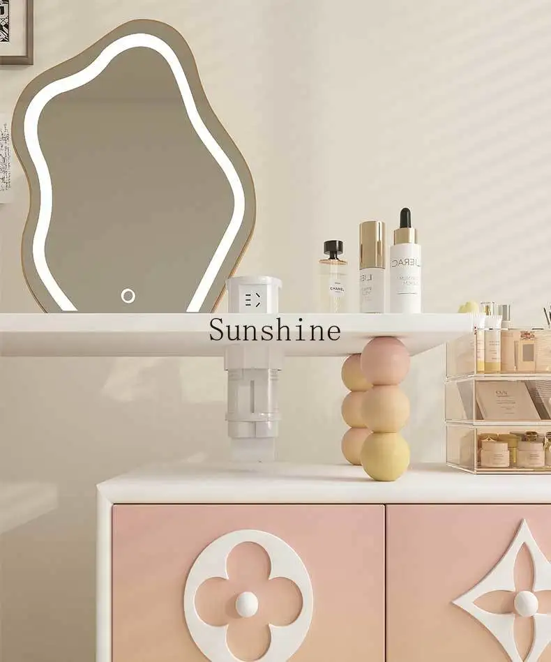 Creme Wind Schmink tisch integriert allmähliche Änderung Farbe Lagers chrank versenkbare Haupt schlafzimmer Schmink tisch