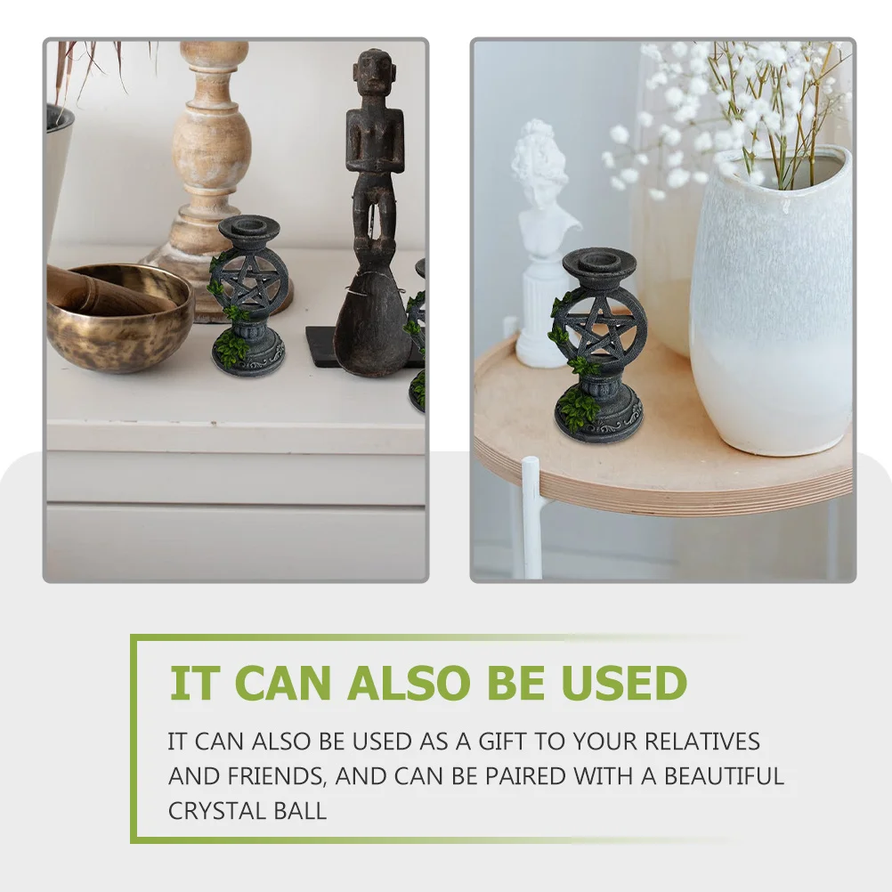 

2Pcs Star Resin Vintage Holders Decorative Candlesticks for Wedding Party Decor Retro Stand