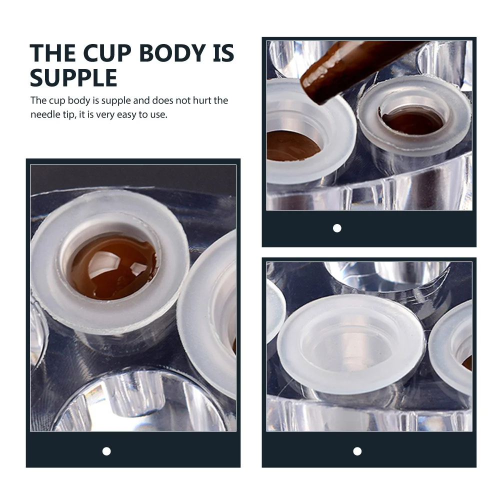 200 قطعة قبعات حبر سيليكون ممتازة للوشم خفيفة الوزن قبضة مريحة تعزيز الاستقرار أصحاب الصباغ ماكياج الحرة