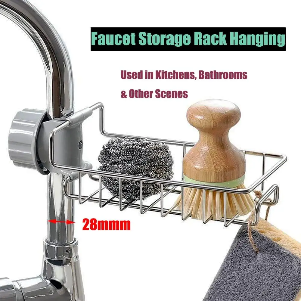 Kitchen Sink Drain Rack Flexible Faucet Holder Sponge Soap Brush Towel Storage Shelf Organizer Kitchen Bathroom Accessories