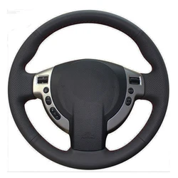 Car Steering Wheel Cover Black Leather For Nissan Qashqai 2007-2015 Rogue X-Trail 2008-2013 NV200 2009-2016 Sentra 2007-2012