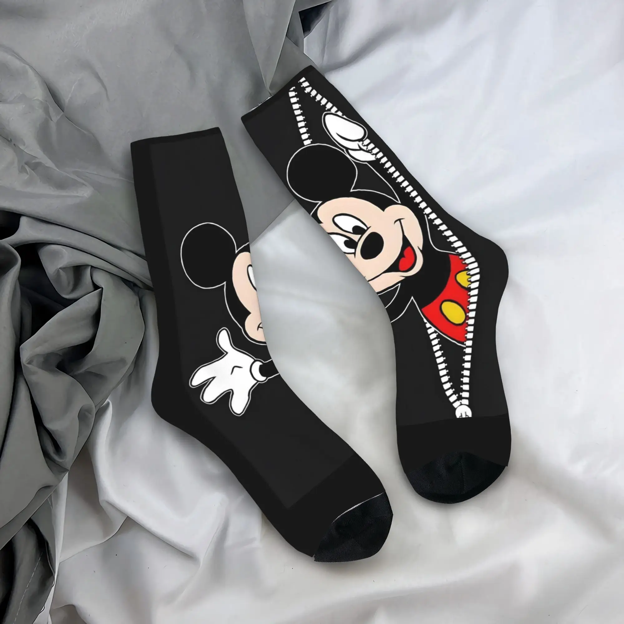 

Носки с принтом Микки Мауса, забавные носки для взрослых мужчин, высококачественные носки, осенние носки для бега, спортивные носки с рисунком, антибактериальные носки, подарок