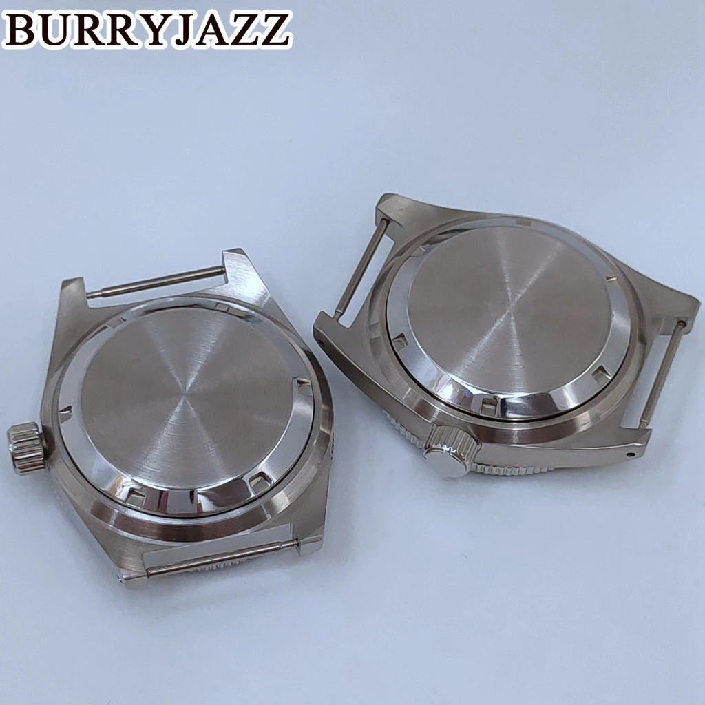 Burryjazz-Stainless Steel Watch Case, Ring Case, Prata, Preto, Azul, Verde, Laranja, NH34, NH35, NH36, NH38, NH70, NH72, 40mm