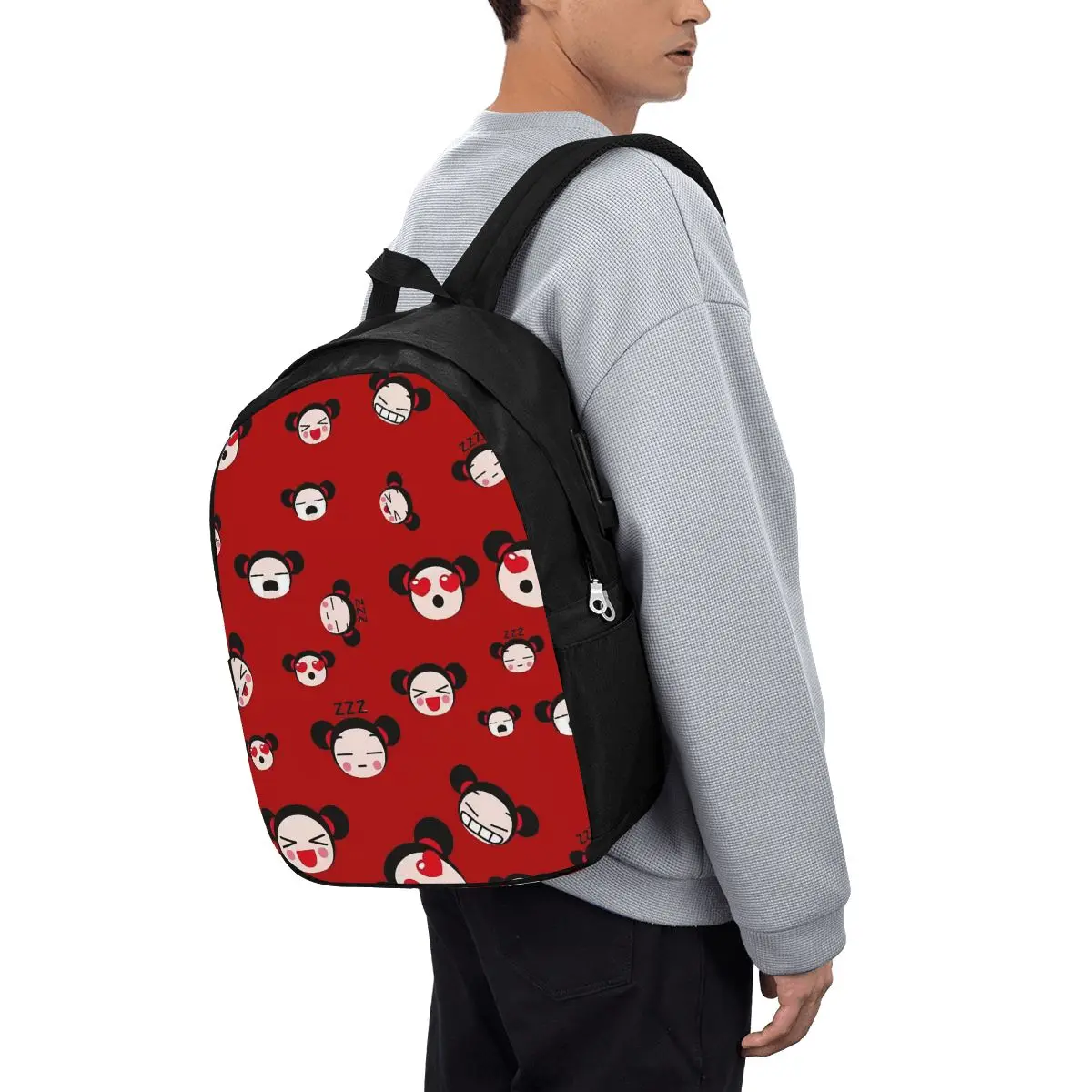 

Cartoon Pucca Backpack Travel Notebook Bag Computer College Student School Bag Laptop Shoulder Bags for Men Women