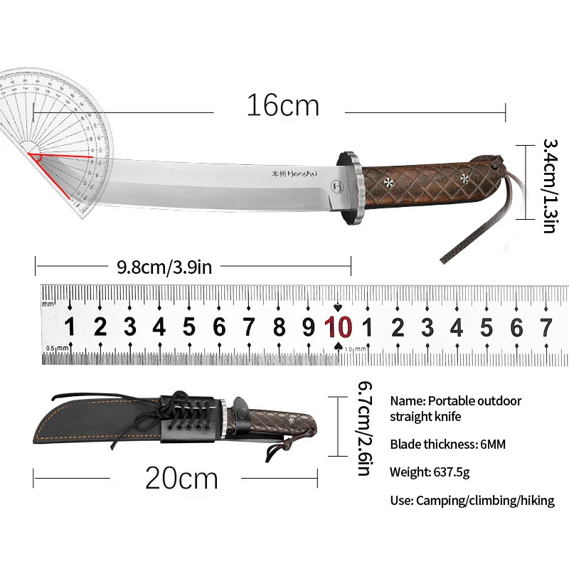 1PC Outdoors Camping Straight Knife, Integral Keel Straight Knife, Camping Survival, Self-defense Knife, Field Woodcutting Knife