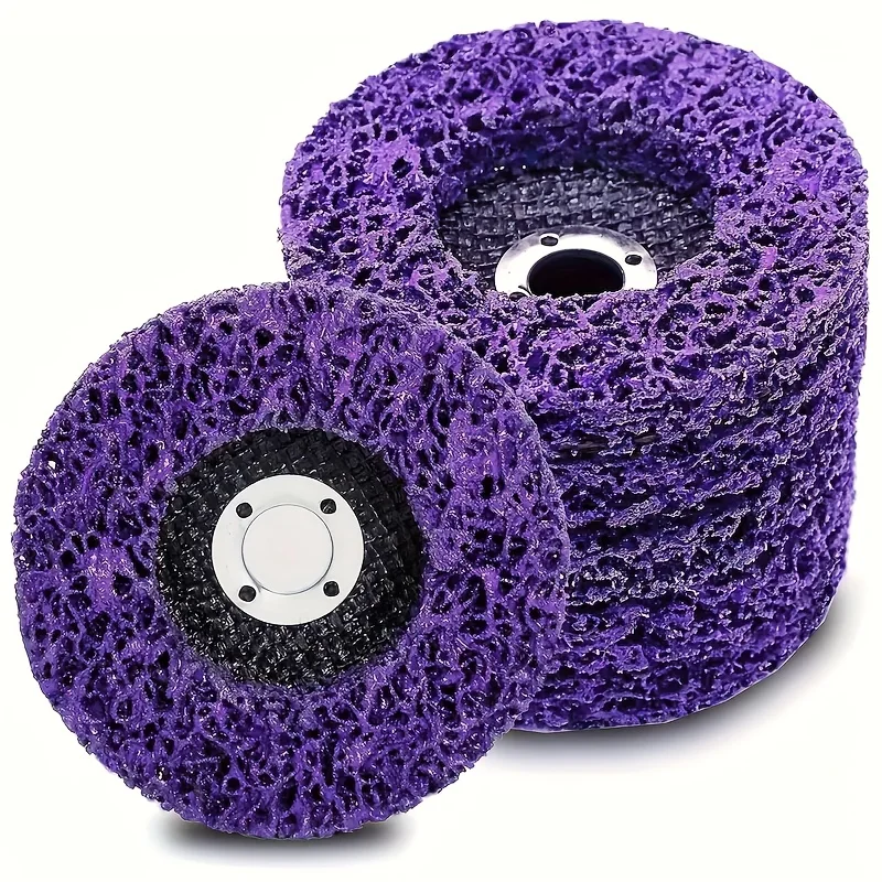 

5-Pack 4" Steel Fiber Grinding Discs - Rust & Paint Remover for Metal/Wood/Fiberglass, Low Dust & Noise