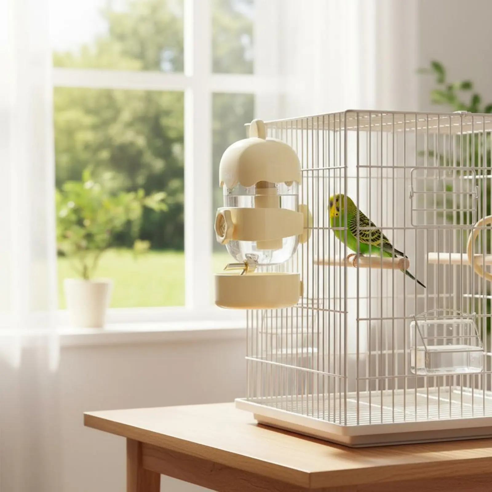 

Parrot Pin Water Feeder Leak-Resistant Parrot Water Feeder Ice Treat Design Avian Waterer Easy Installation Spill-Resistant