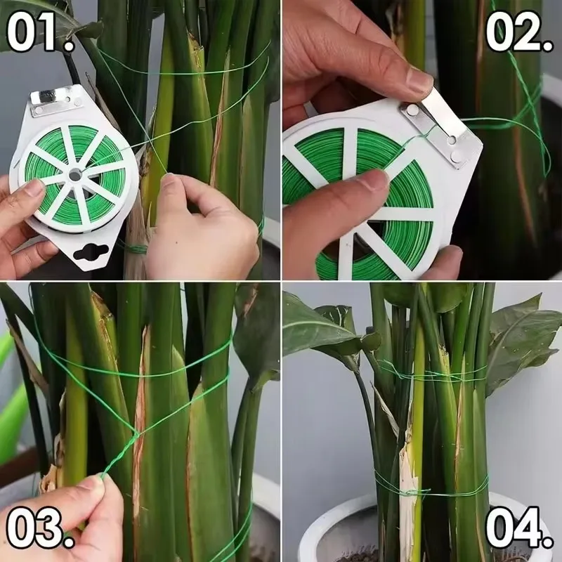 2Pcs Garden Twist Ties Multifunctional Strapping Plant Climbing Reusable Self-cutting Iron Wire Cable Ties For Flower Plant Vine