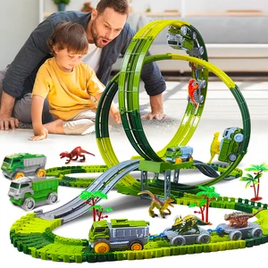 Magic Climbing Track Train for Boys and Girls, Road Race Tracks, Flexible Track Playset, Create to Dinosaur World, present for 3, 4, 5, 6 years old 10 Main Sales Running track - №10