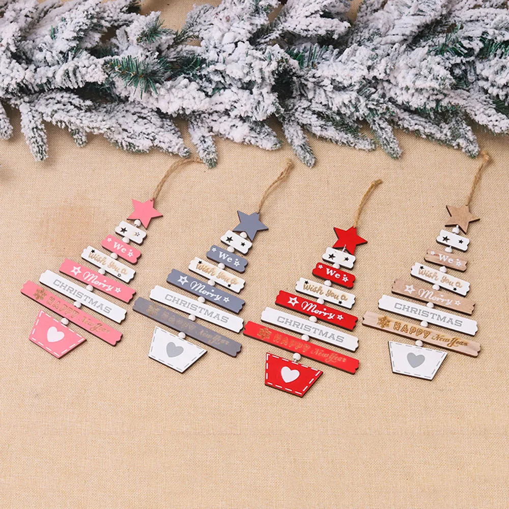 1~10PCS Christmas Tree Ornament Natural Wooden Hanging Pendants Gifts Home Ornament Hanging Door Decorations Xmas Tree Home