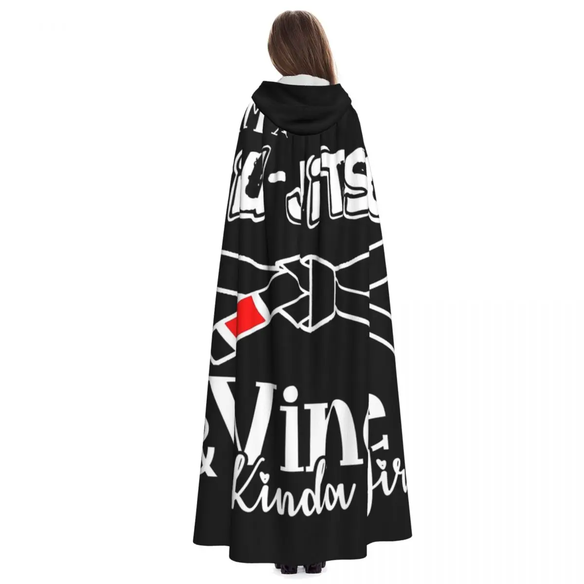 Jiu Jitsu - Jiu Jitsu And Wine Kinda Girl 긴 후드 망토 마녀 중세 의상 코스프레 케이프 할로윈 파티 성인 유니섹스