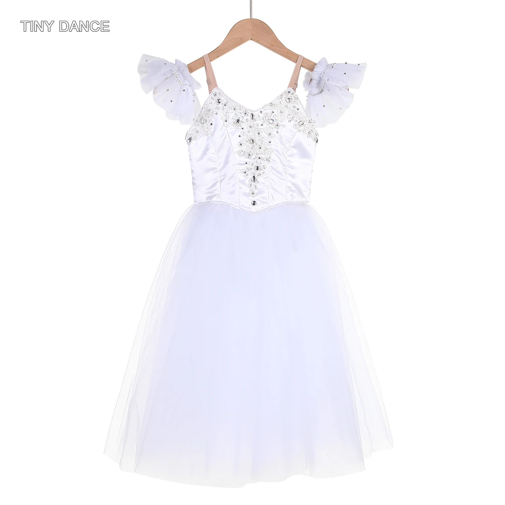 

Swan White Romantic Tutu Skirt Women Customized Professional Ballet Tutus with Small Wings in th Back Leotard Dress Girls