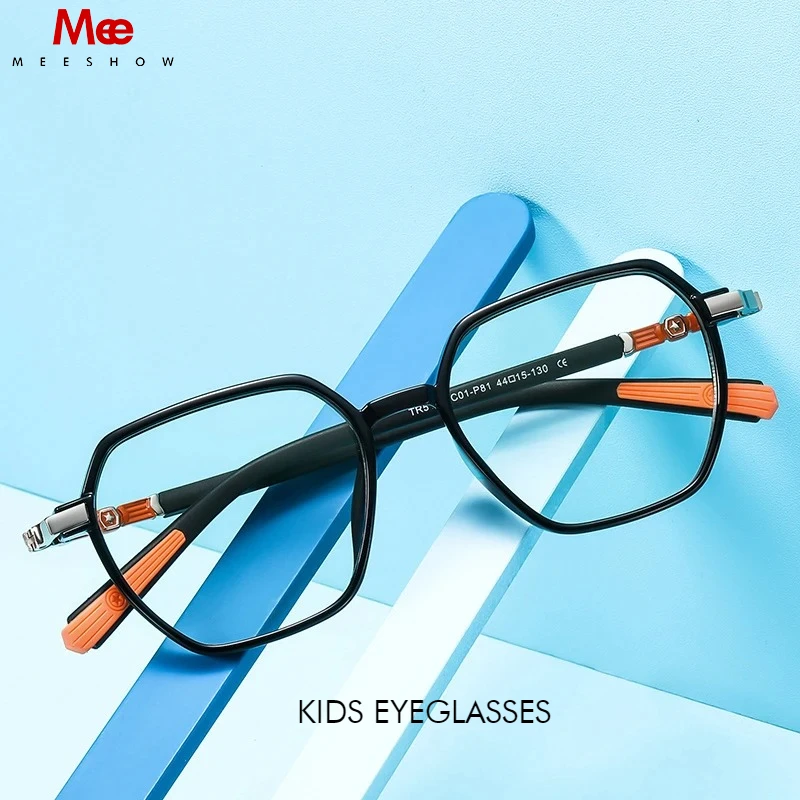 

Meeshow Fashion Kids Anti Blue Light Ultra Light TR90 Silicon Chinlren Boys&Girls Prescription Customized Myopia Eyeglasses 5127