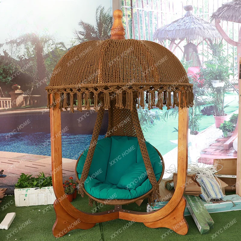 Outdoor Swing Hanging Chair Rocking Chair Balcony Lazy Lying Bed Courtyard Garden Model Room Leisure Swing