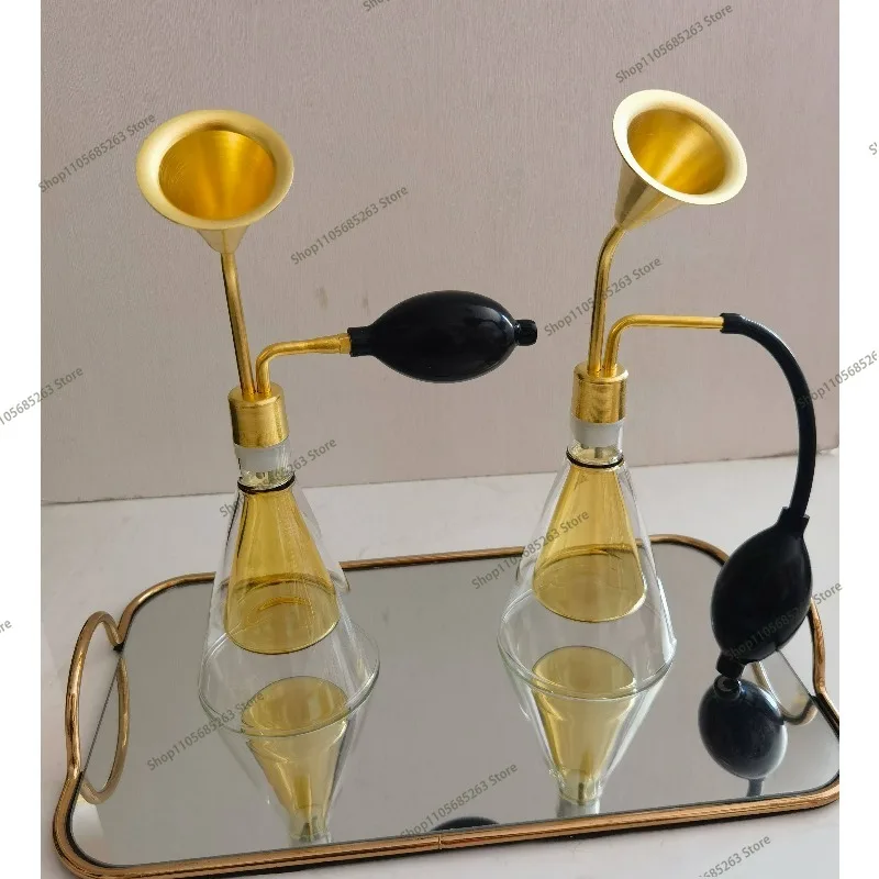 Glass scent bottle brass scent instrument Baijiu essential oil perfume scent coffee beans